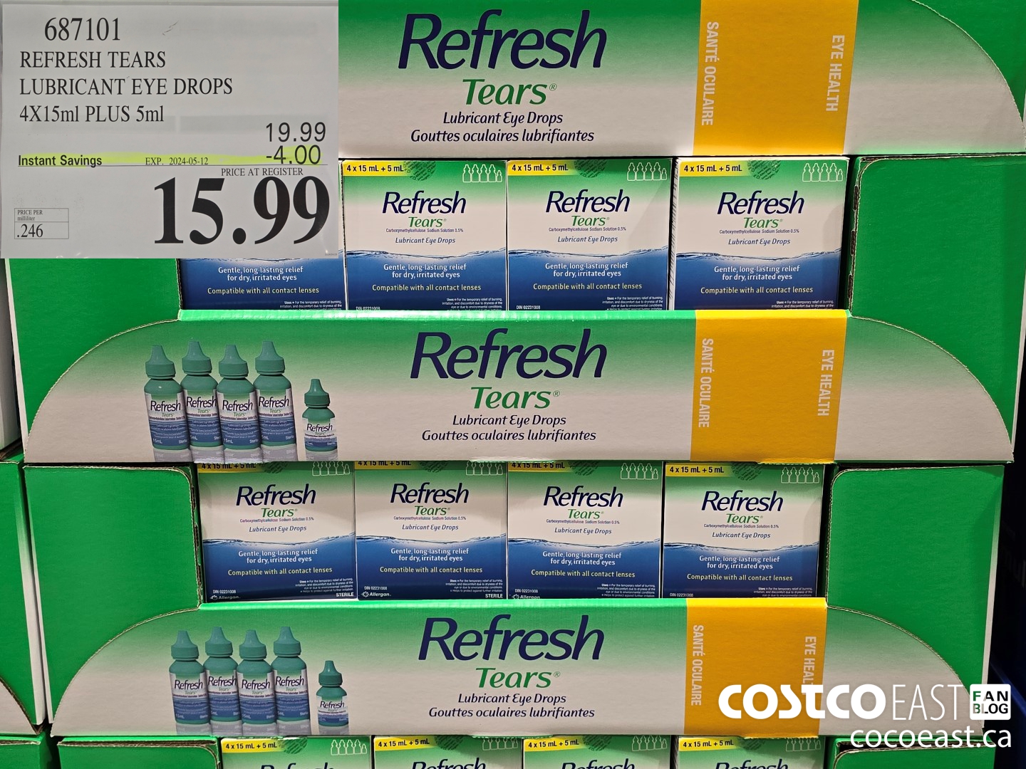 687101 REFRESH TEARS LUBRICANT EYE DROPS 4X15ml PLUS 5ml ($4.00 INSTANT SAVINGS EXPIRES ON 2024-05-12) $15.99