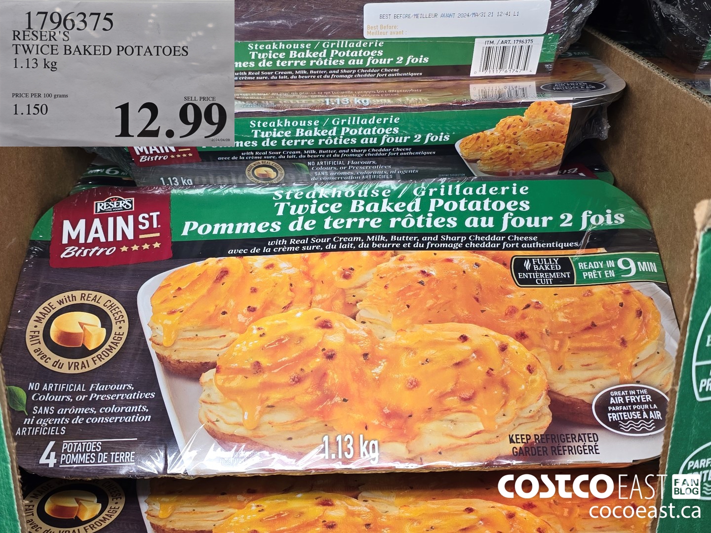 1796375 RESER'S TWICE BAKED POTATOES 1.13 KG $12.99