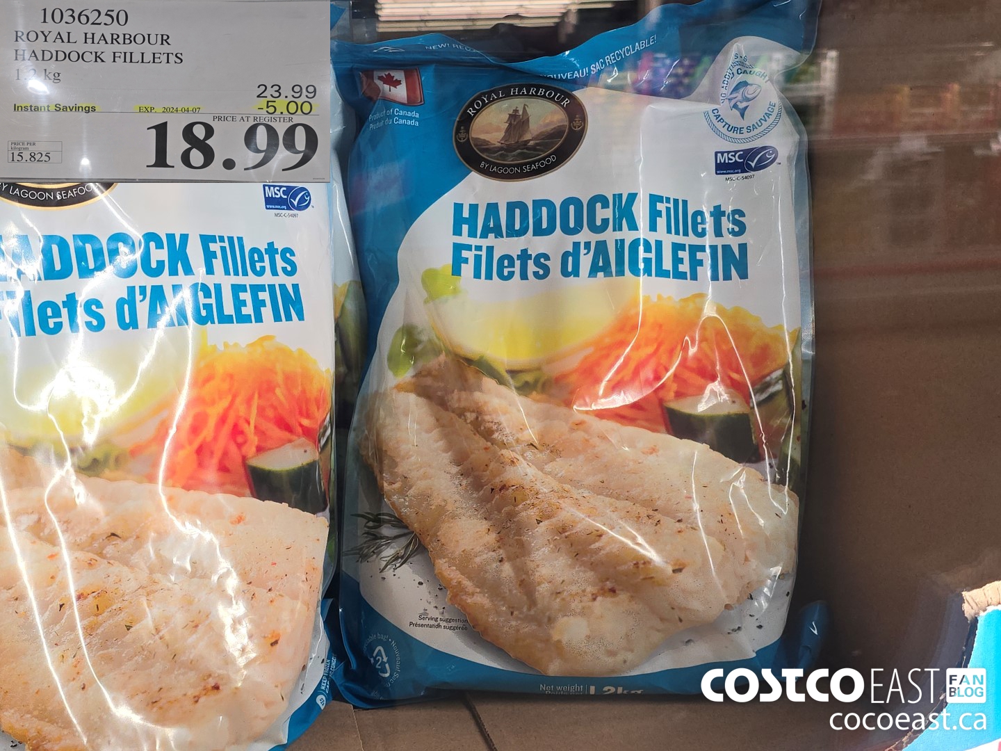 1036250 ROYAL HARBOUR HADDOCK FILLETS 1.2 KG ($5.00 INSTANT SAVINGS EXPIRES ON 2024-04-07) $18.99