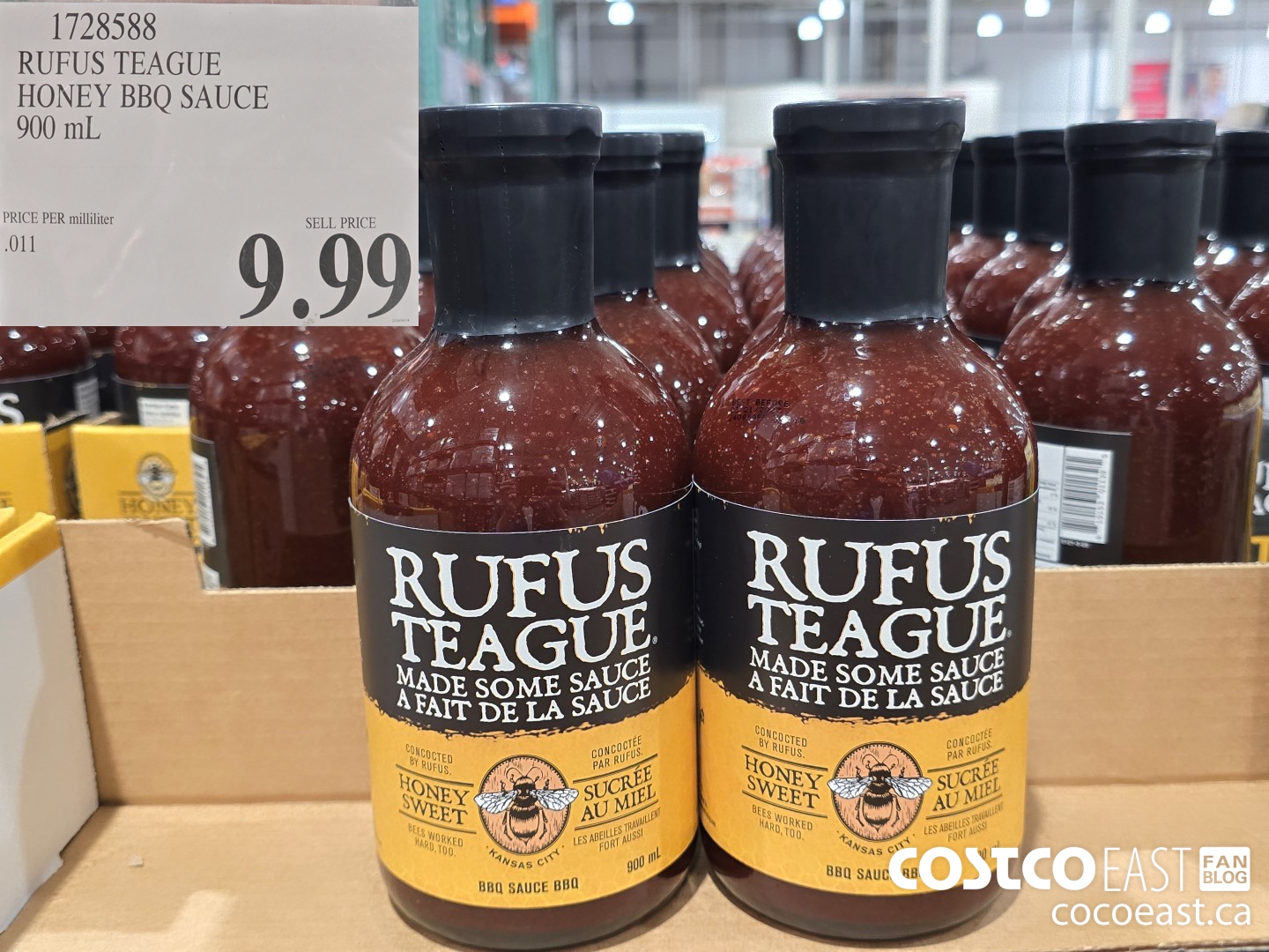 1728588 RUFUS TEAGUE HONEY BBQ SAUCE 900 mL $9.99