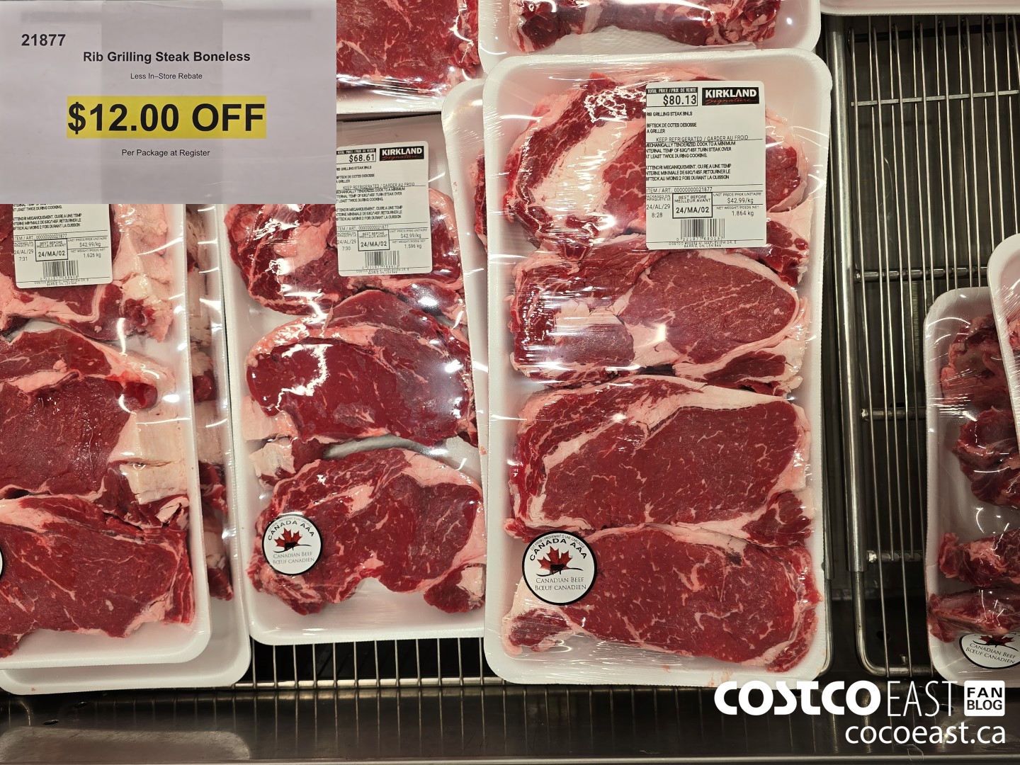 21877 Rib Grilling Steak Boneless ($12.00 INSTANT SAVINGS)