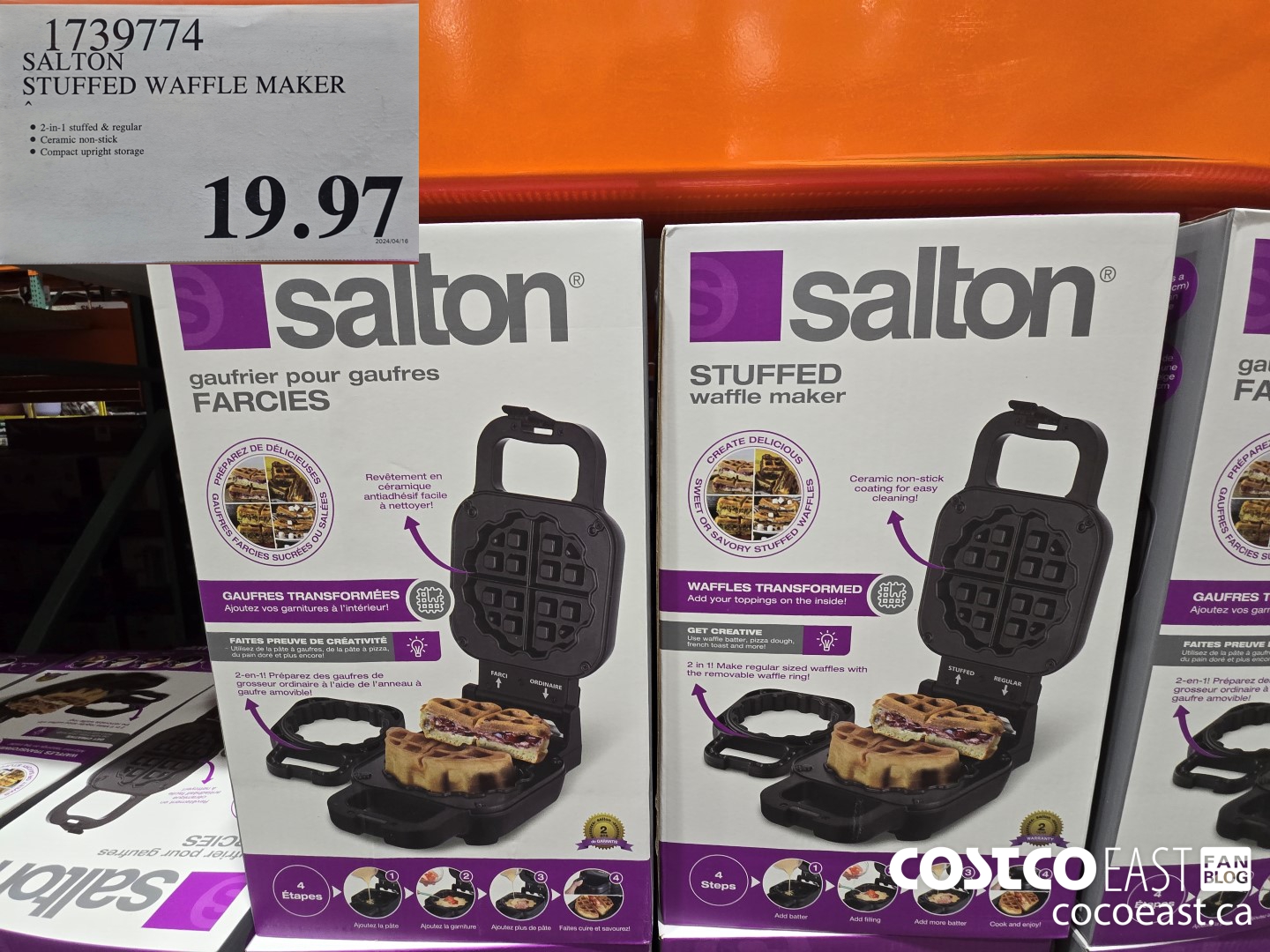 1739774 SALTON STUFFED WAFFLE MAKER $19.97