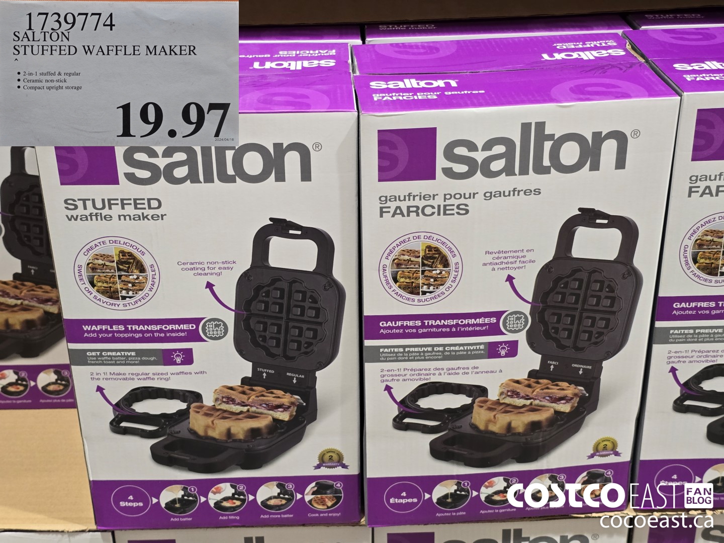 1739774 SALTON STUFFED WAFFLE MAKER $19.97