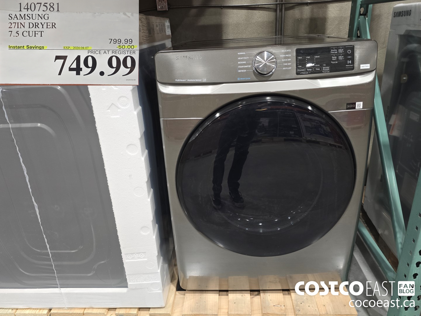 14075381 SAMSUNG 27IN DRYER 7.5 CUFT ($50.00 INSTANT SAVINGS EXPIRES ON 2024-04-07) $749.99