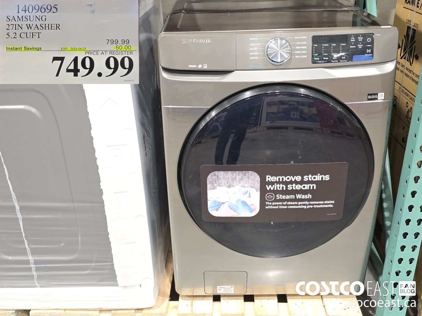 1409695 SAMSUNG 27IN WASHER 5.2 CUFT ($50.00 INSTANT SAVINGS EXPIRES ON 2024-04-25) $749.99