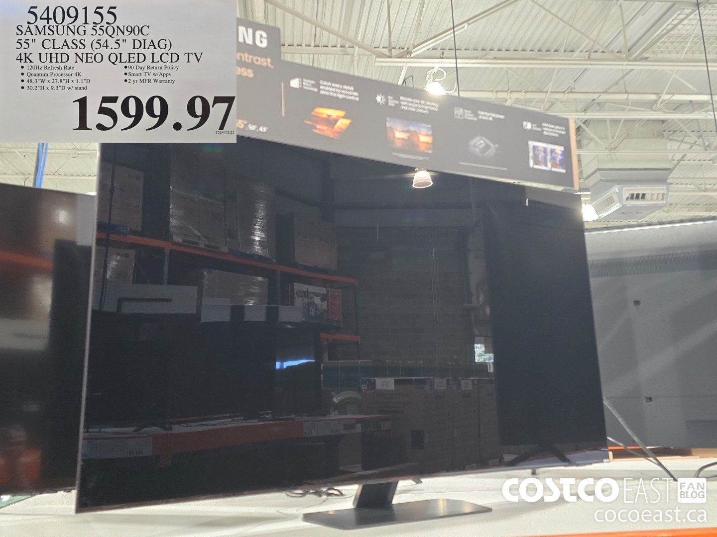 5409155 SAMSUNG 55QN90C 55” CLASS (54.5