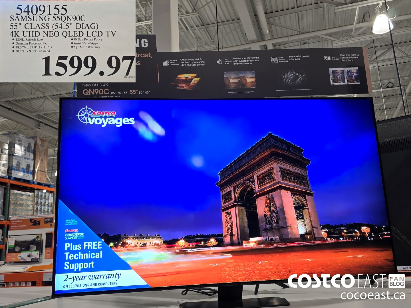 5409155 SAMSUNG 55QN90C 55” CLASS (54.5