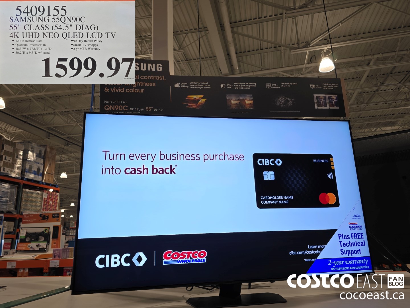 5409155 SAMSUNG 55QN90C 55” CLASS (54.5