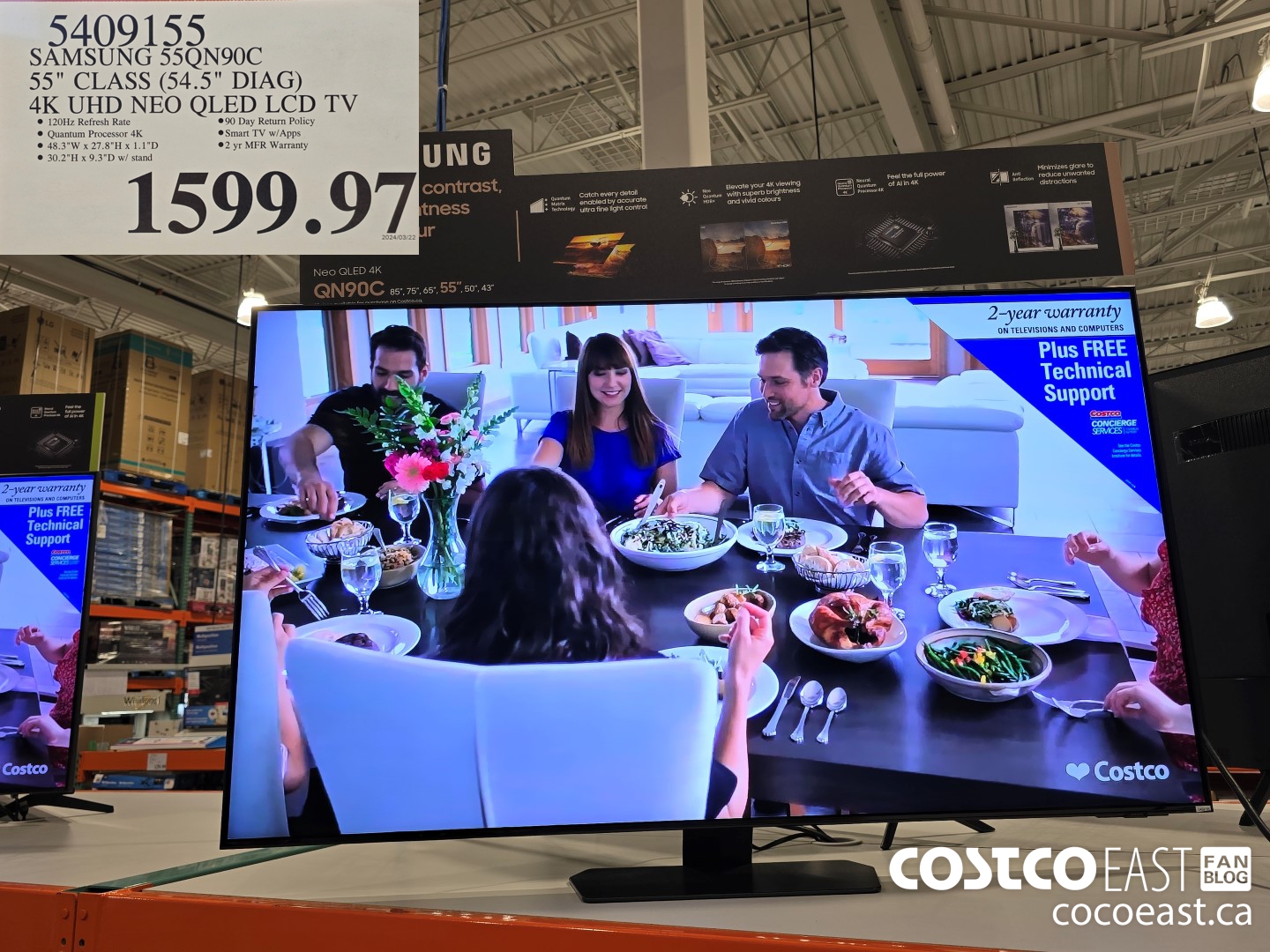 5409155 SAMSUNG 55QN90C 55” CLASS (54.5