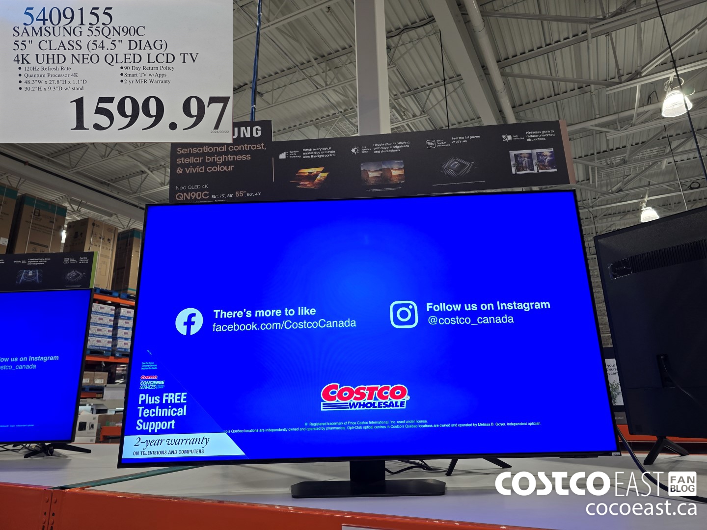 5409155 SAMSUNG 55QN90C 55” CLASS (54.5