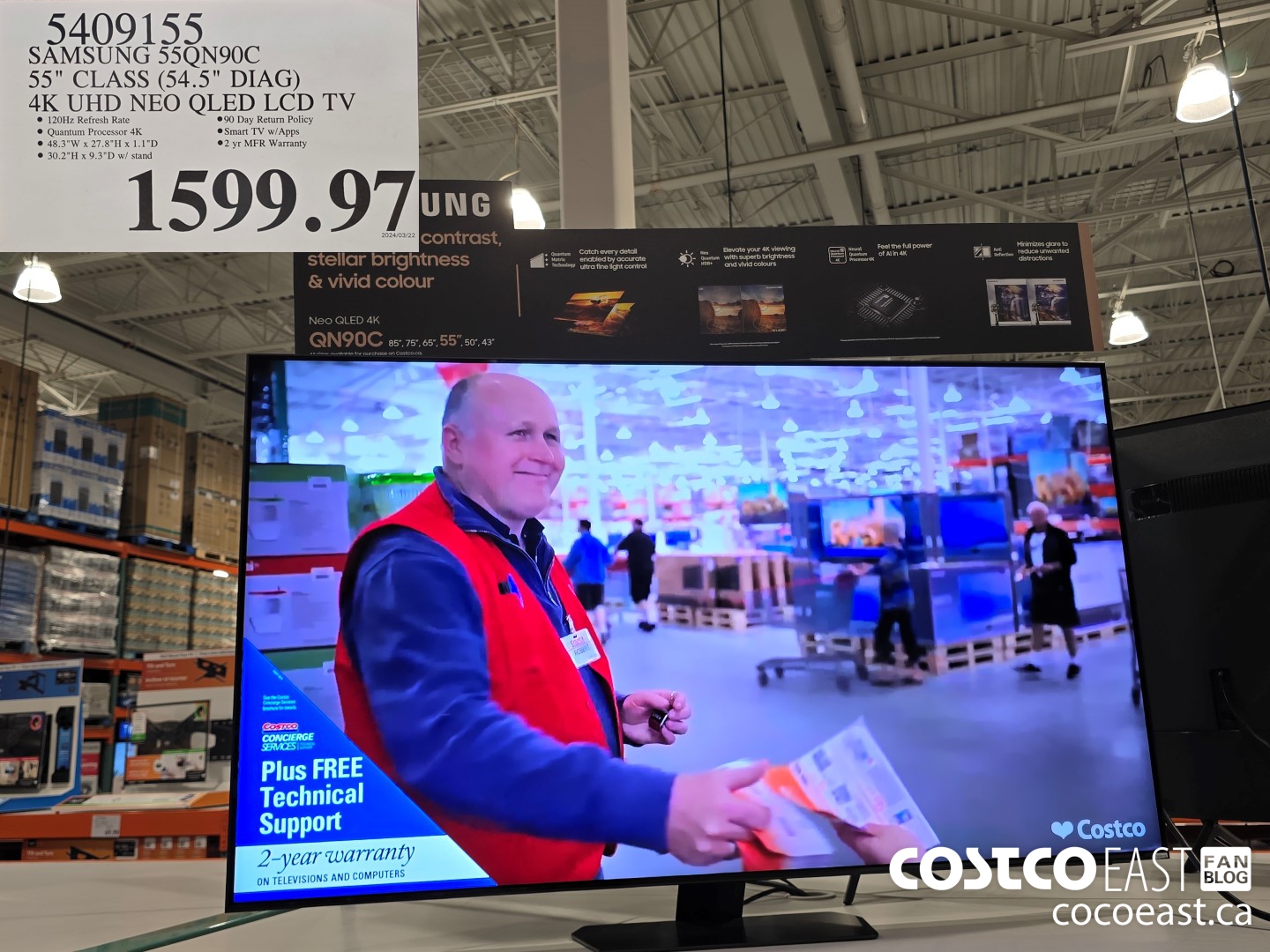 5409155 SAMSUNG 55QN90C 55” CLASS (54.5