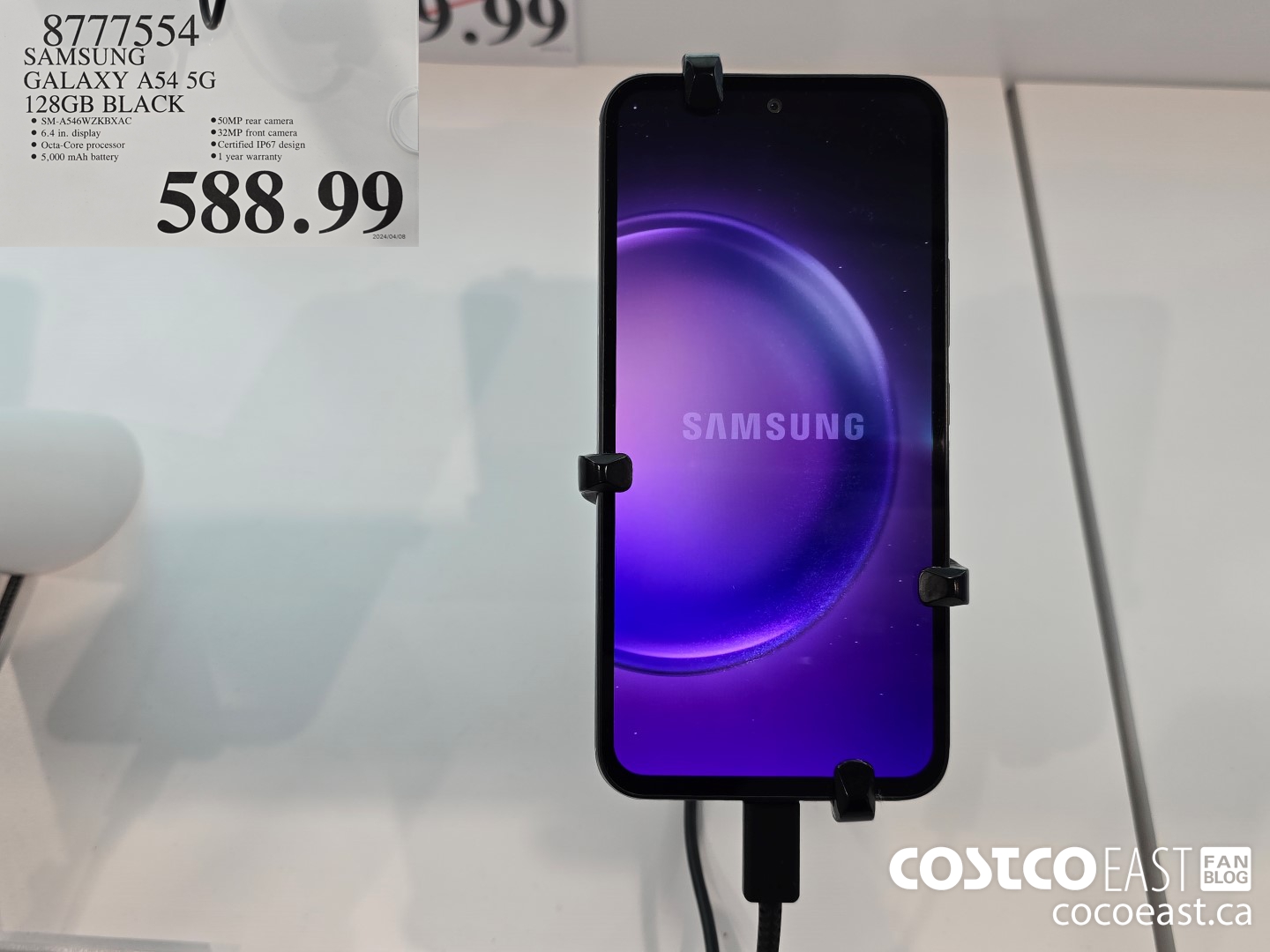 8777554 SAMSUNG GALAXY A54 5G 128GB BLACK $588.99