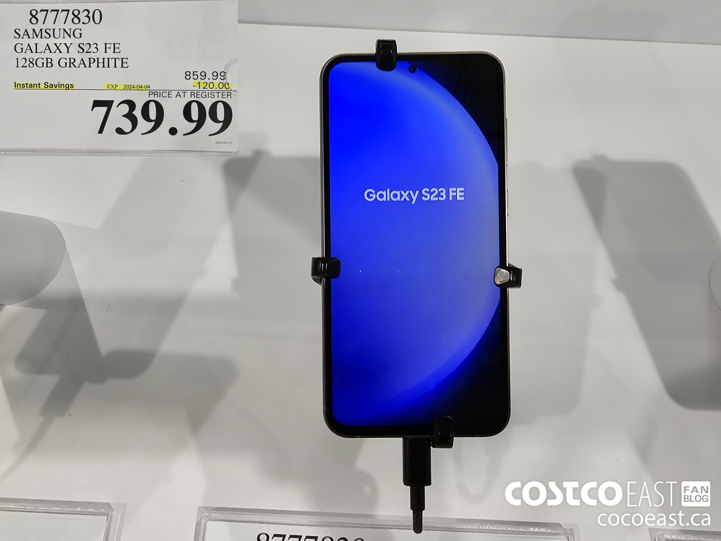 8777830 SAMSUNG GALAXY S23 FE 128GB GRAPHITE ($120.00 INSTANT SAVINGS EXPIRES ON 2024-04-04) $739.99