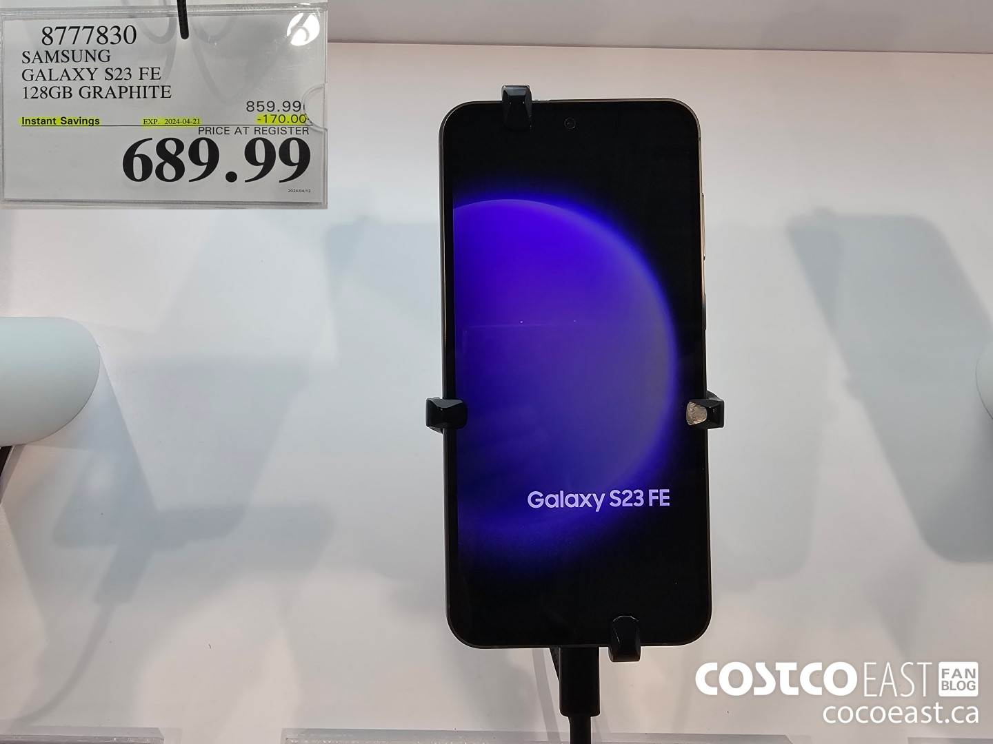 8777830 SAMSUNG GALAXY S23 FE 128GB GRAPHITE ($170.00 INSTANT SAVINGS EXPIRES ON 2024-04-21) $689.99