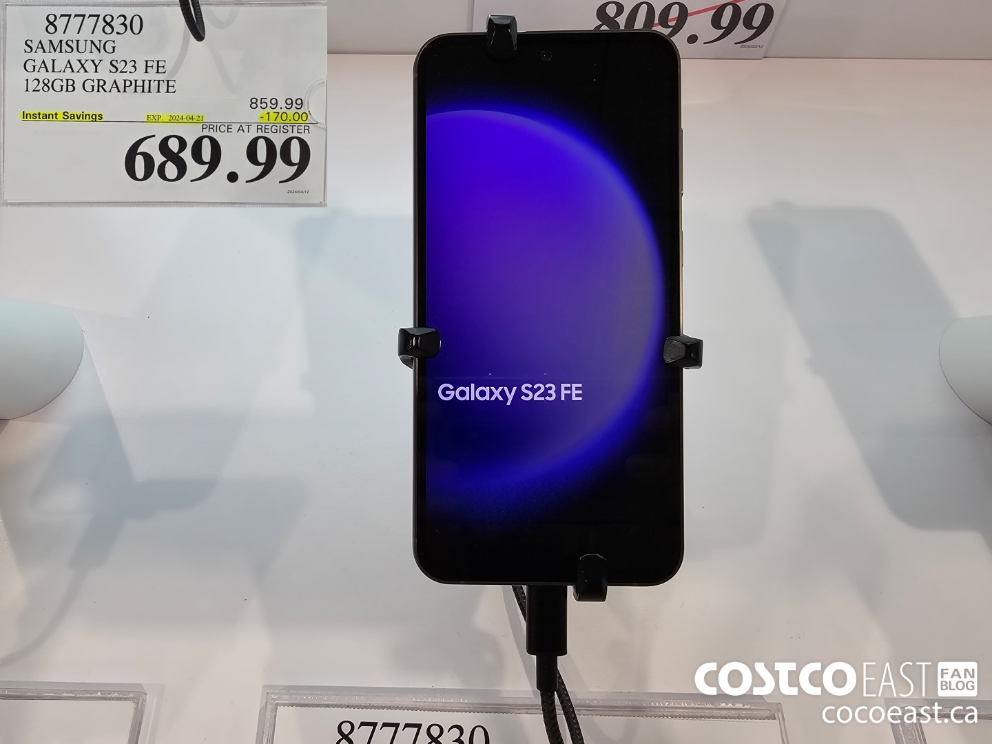 8777830 SAMSUNG GALAXY S23 FE 128GB GRAPHITE ($170.00 INSTANT SAVINGS EXPIRES ON 2024-04-21) $689.99