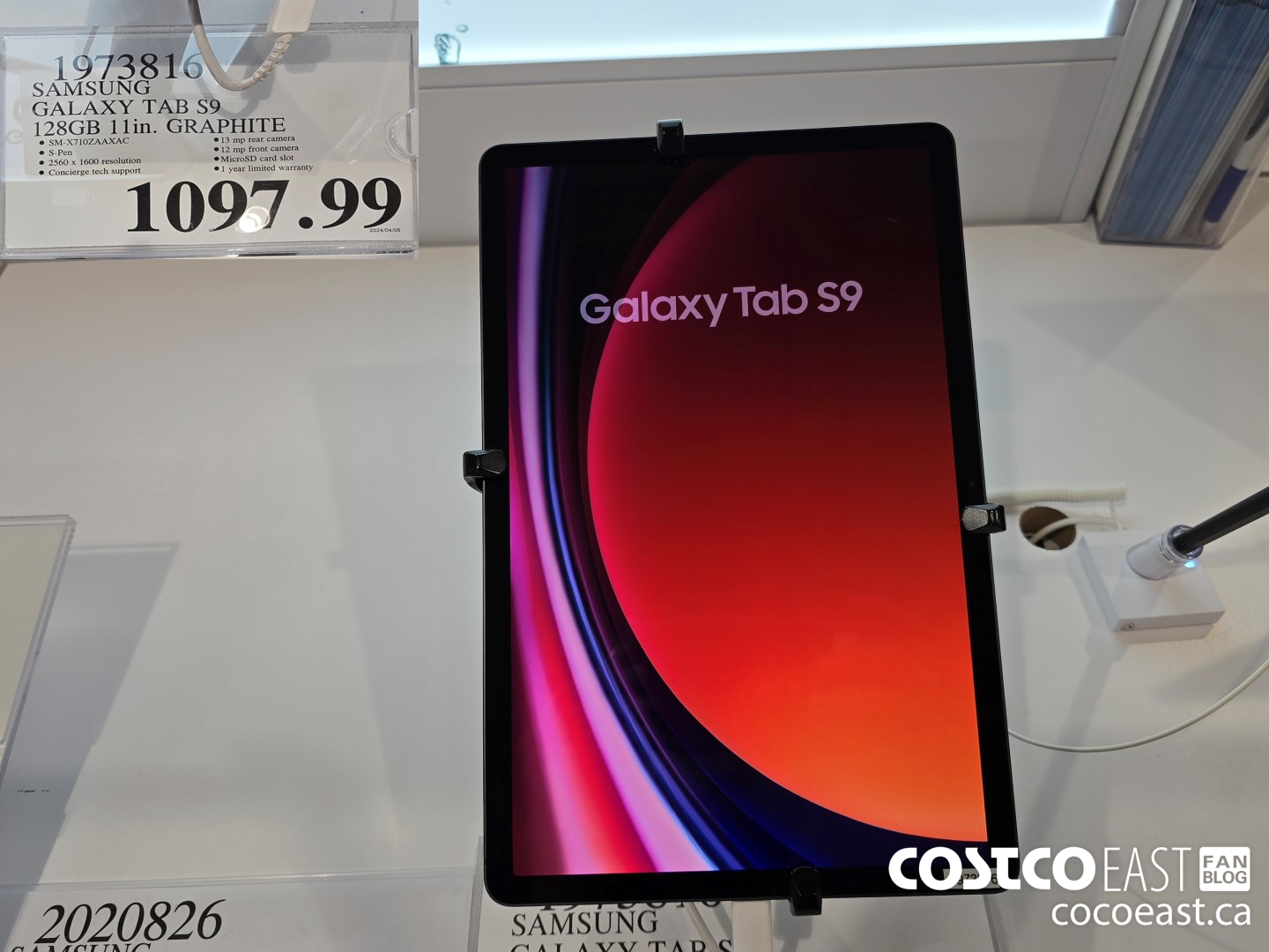 1973816 SAMSUNG GALAXY TAB S9 128GB 11 in. GRAPHITE $1097.99