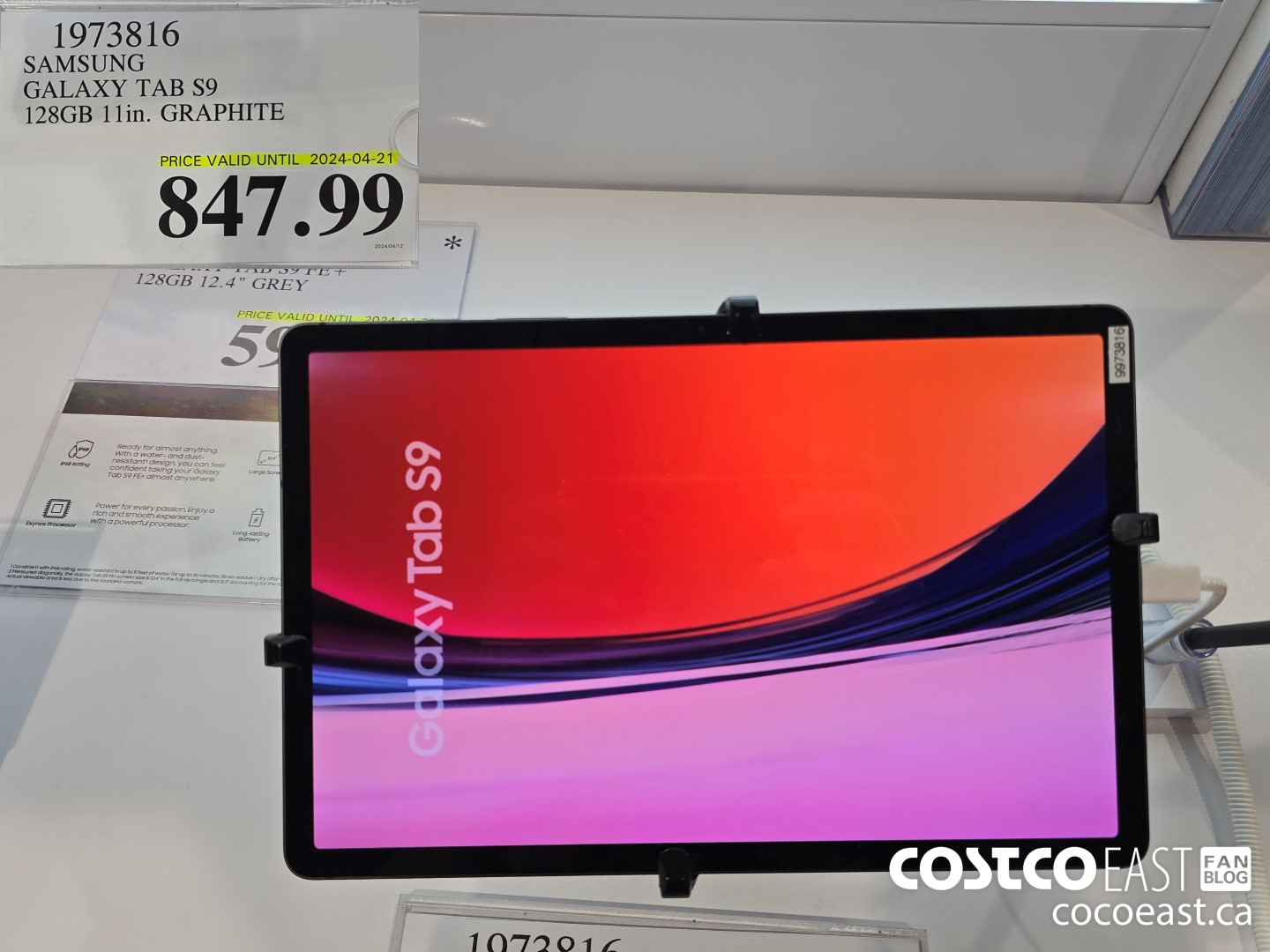 1973816 SAMSUNG GALAXY TAB S9 128GB 11 in. GRAPHITE $847.99