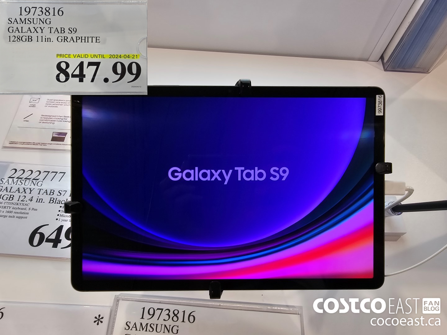 1973816 SAMSUNG GALAXY TAB S9 128GB 11 in. GRAPHITE $847.99