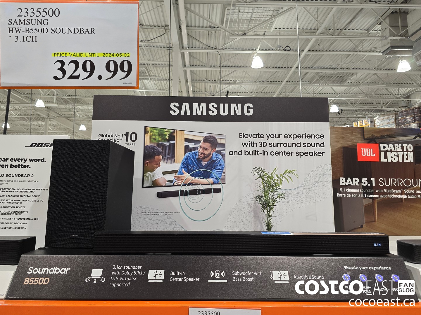 2335500 SAMSUNG HW-B550D SOUNDBAR 3.1 CH $329.99