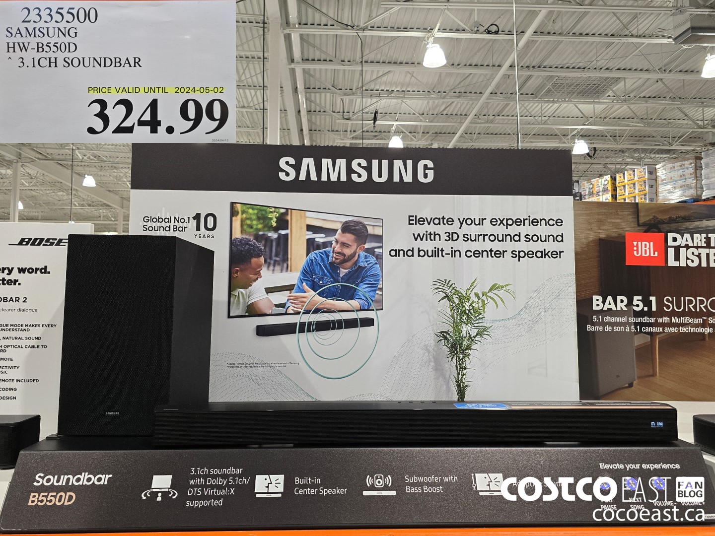 2335500 SAMSUNG HW-B550D SOUNDBAR 3.1 CH $324.99