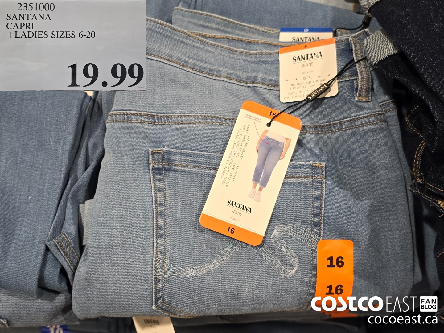 2351000 SANTANA CAPRI +LADIES SIZES 6-20 $19.99