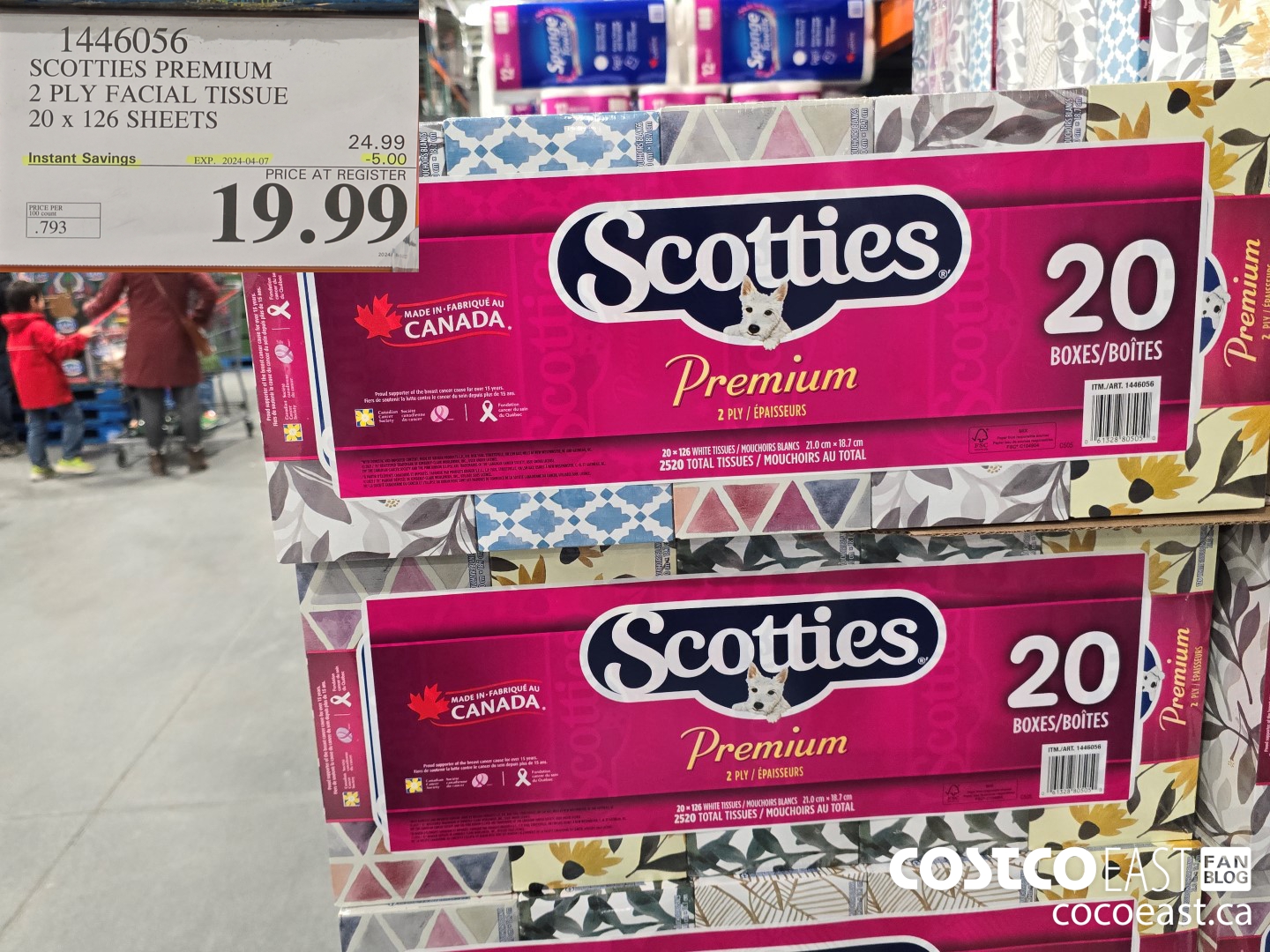 1446056 SCOTTIE PREMIUM 2 PLY FACIAL TISSUES 20 x 126 sheets ($5.00 INSTANT SAVINGS EXPIRES ON 2024-04-07) $19.99