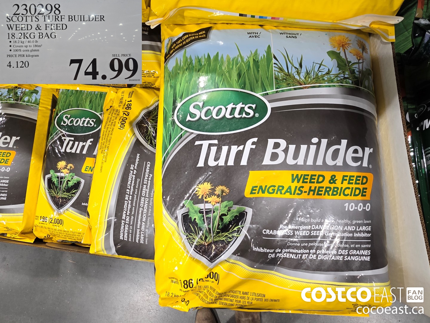 230298 SCOTTS TURF BUILDER WEED & FEED 18.2KG BAG $74.99
