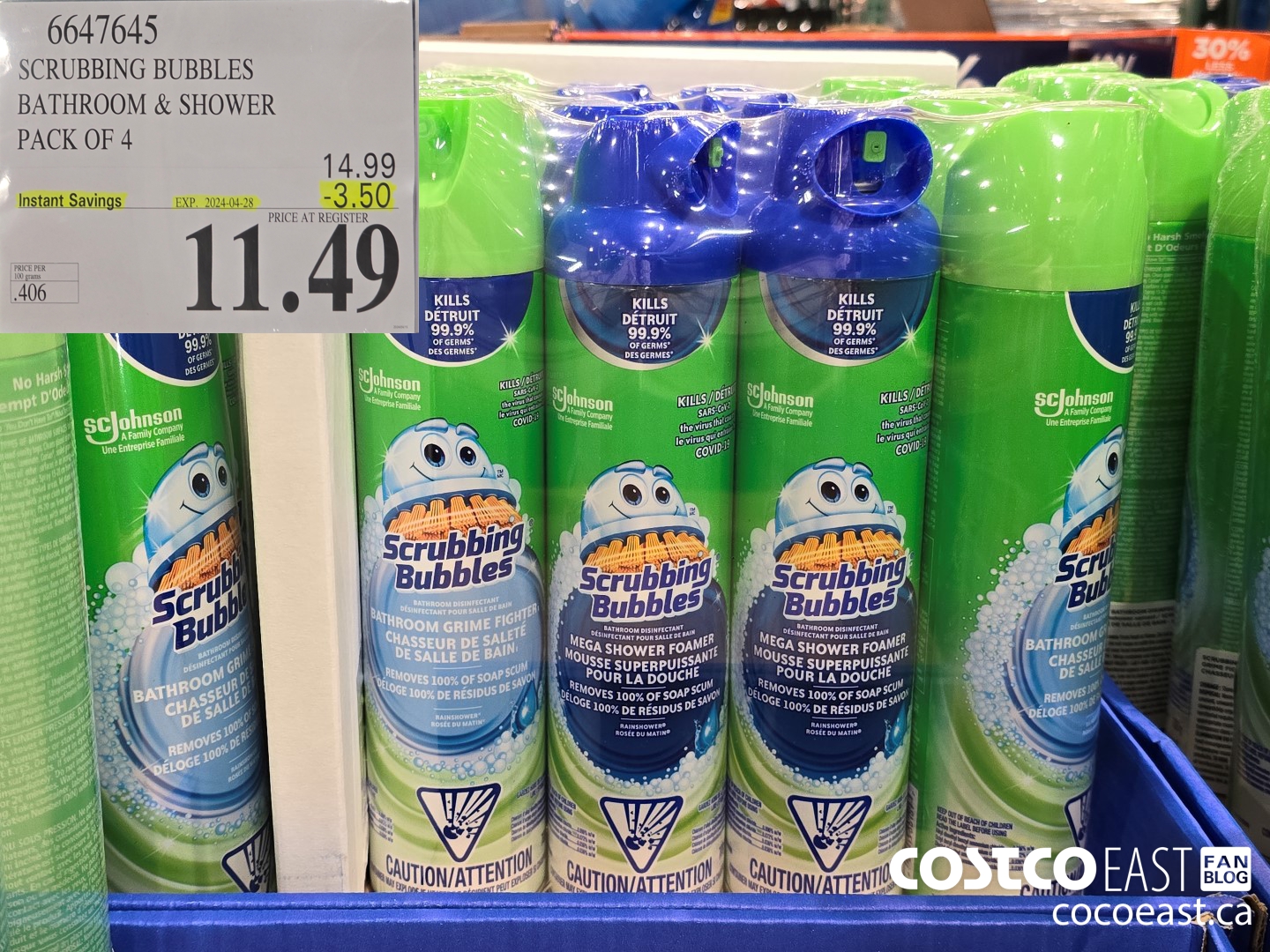 6647645 SCRUBBING BUBBLES BATHROOM & SHOWER PACK OF 4 ($3.50 INSTANT SAVINGS EXPIRES ON 2024-04-28) $11.49