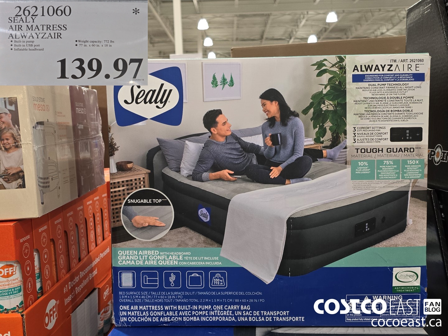 2621060 SEALY AIR MATRESS ALWAYZAIR $139.97