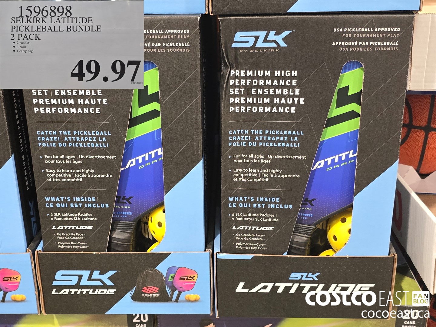 1596898 SELKIRK LATITUDE PICKLEBALL BUNDLE 2 PACK $49.97