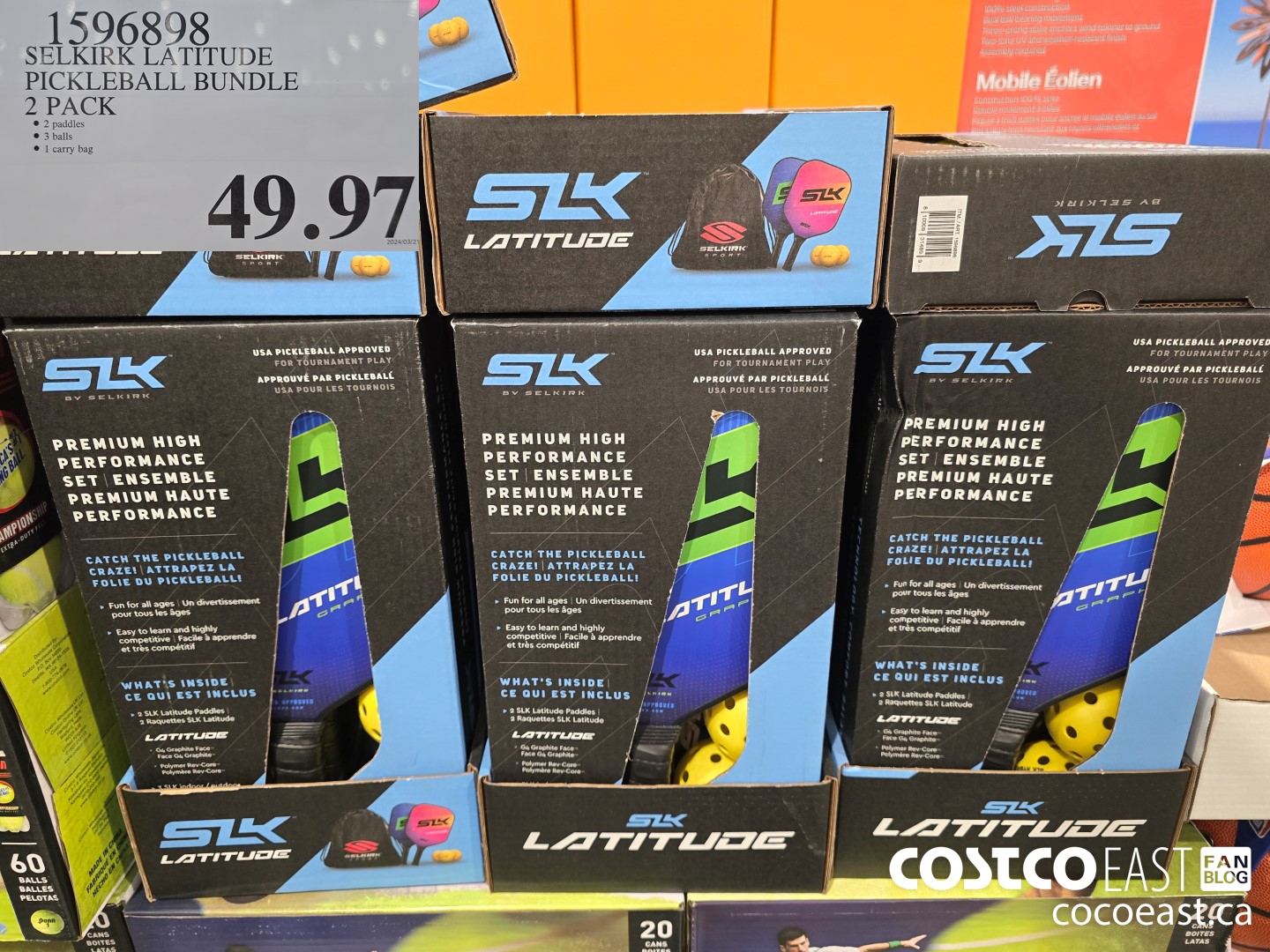 1596898 SELKIRK LATITUDE PICKLEBALL BUNDLE 2 PACK $49.97