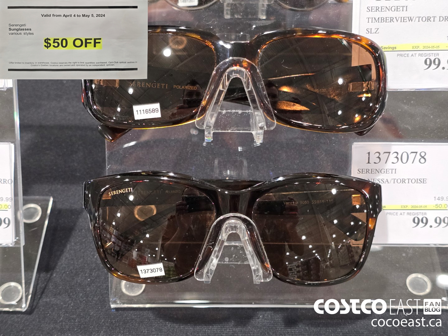 1373078 SERENGETI SUNGLASSES VARIOUS STYLES ($50.00 INSTANT SAVINGS)