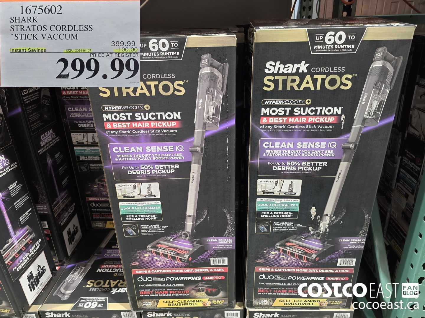 1675602 SHARK STRATOS CORDLESS STICK VACUUM ($100.00 INSTANT SAVINGS EXPIRES ON 2024-04-07) $299.99