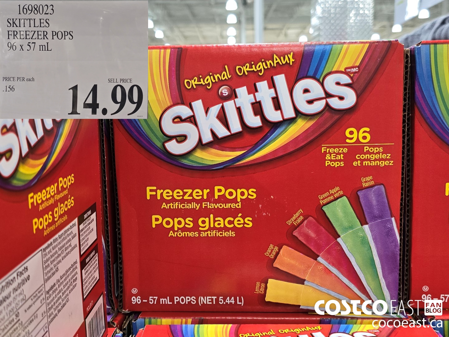 1698023 SKITTLES FREEZER POPS 96 x 59 mL $14.99