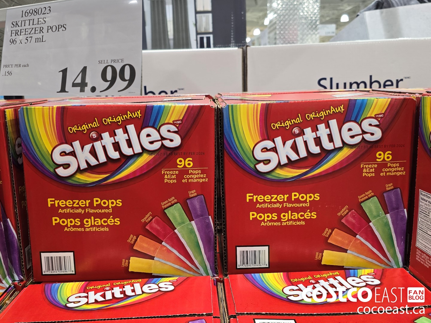 1698023 SKITTLES FREEZER POPS 96 x 59 mL $14.99