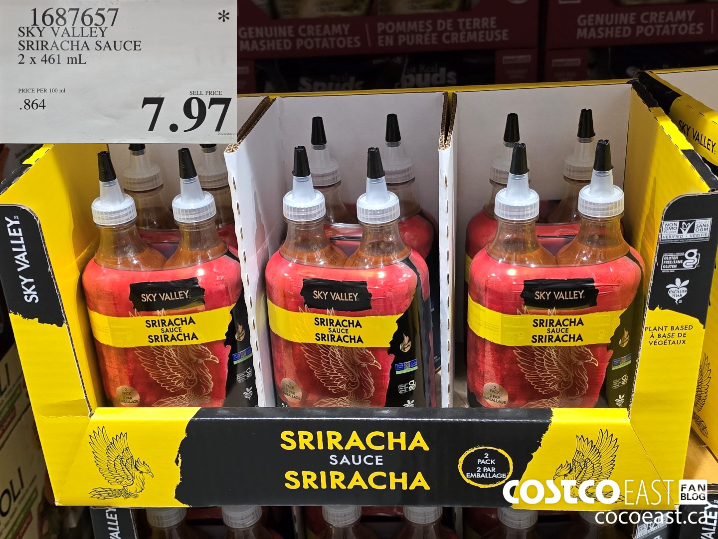1687657 SKY VALLEY SRIRACHA SAUCE 2 x 461 mL $7.97