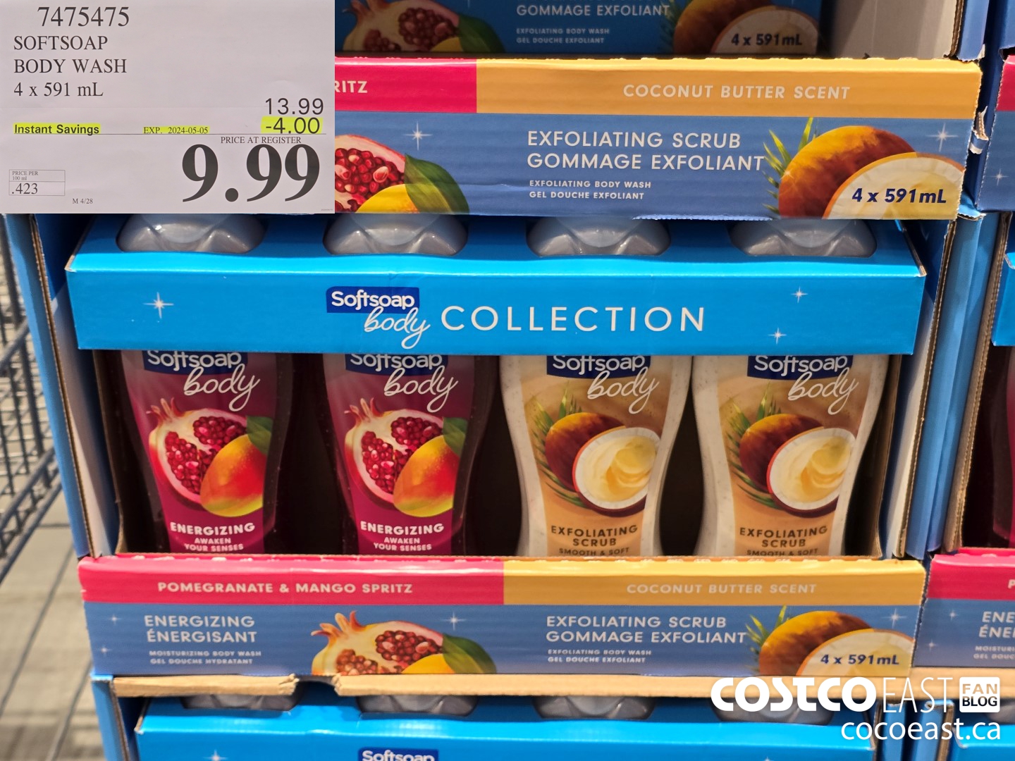 7475475 SOFTSOAP BODY WASH 4 x 591 mL ($4.00 INSTANT SAVINGS EXPIRES ON 2024-05-05) $9.99