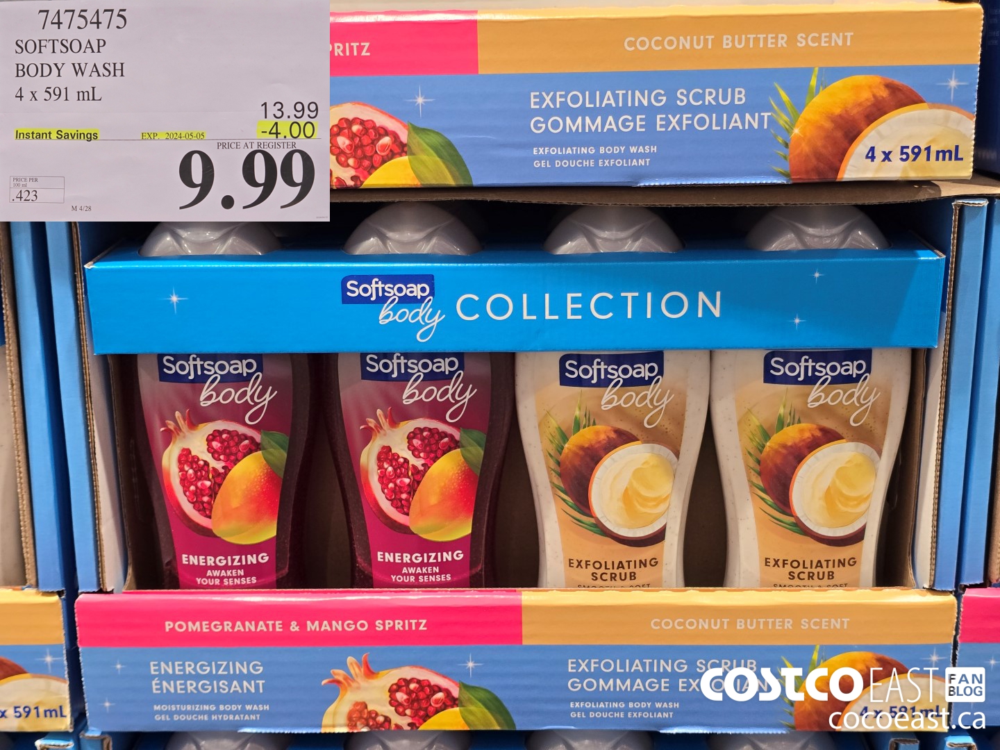 7475475 SOFTSOAP BODY WASH 4 x 591 mL ($4.00 INSTANT SAVINGS EXPIRES ON 2024-05-05) $9.99