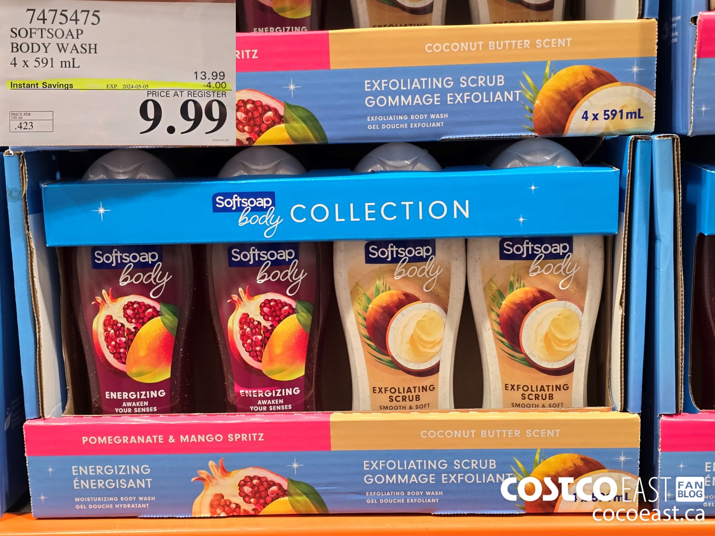 7475475 SOFTSOAP BODY WASH 4 x 591 mL ($4.00 INSTANT SAVINGS EXPIRES ON 2024-05-05) $9.99