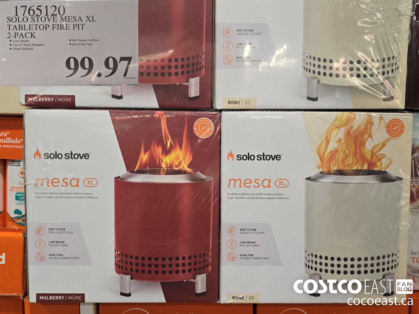 1765120 SOLO STOVE MESA XL TABLETOP FIRE PIT 2-PACK $99.97