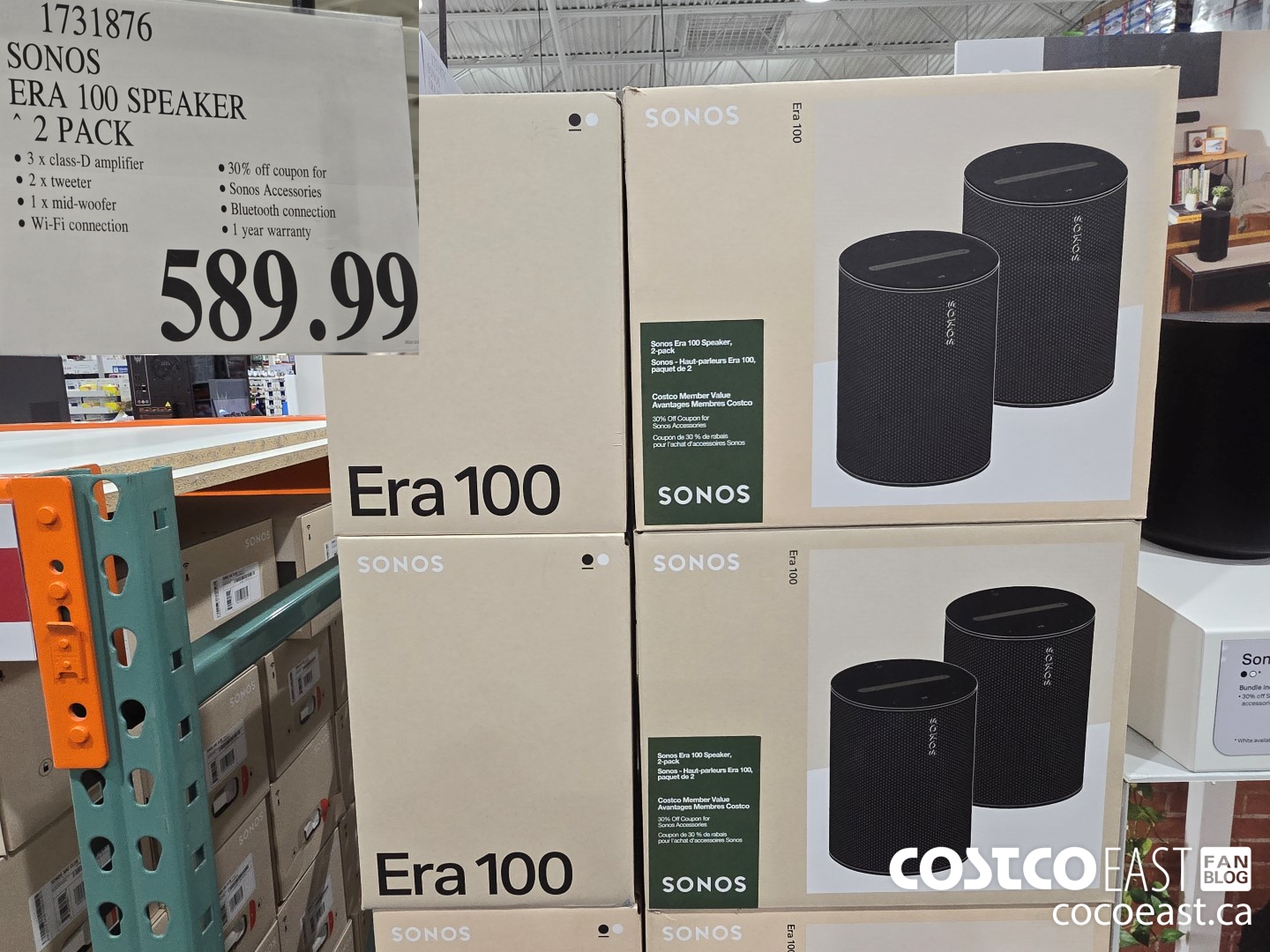 1731876 SONOS ERA 100 SPEAKER 2 PACK $589.99