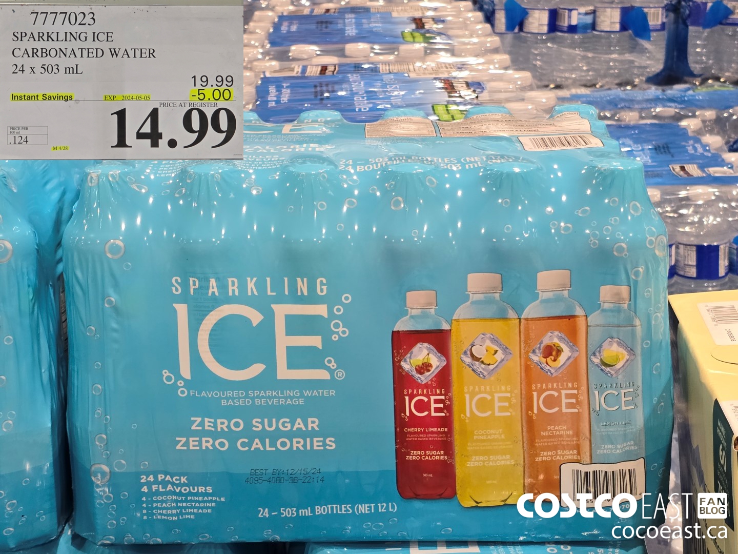 7777023 SPARKLING ICE CARBONATED WATER 24 x 503 mL ($5.00 INSTANT SAVINGS EXPIRES ON 2024-05-05) $14.99