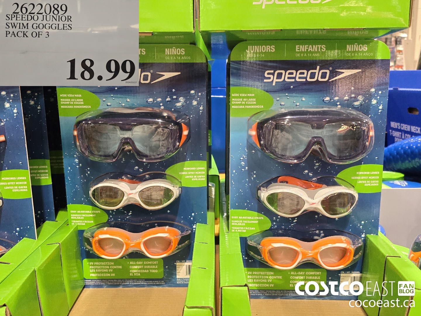 2622089 SPEEDO JUNIOR SWIM GOGGLES PACK OF 3 $18.99