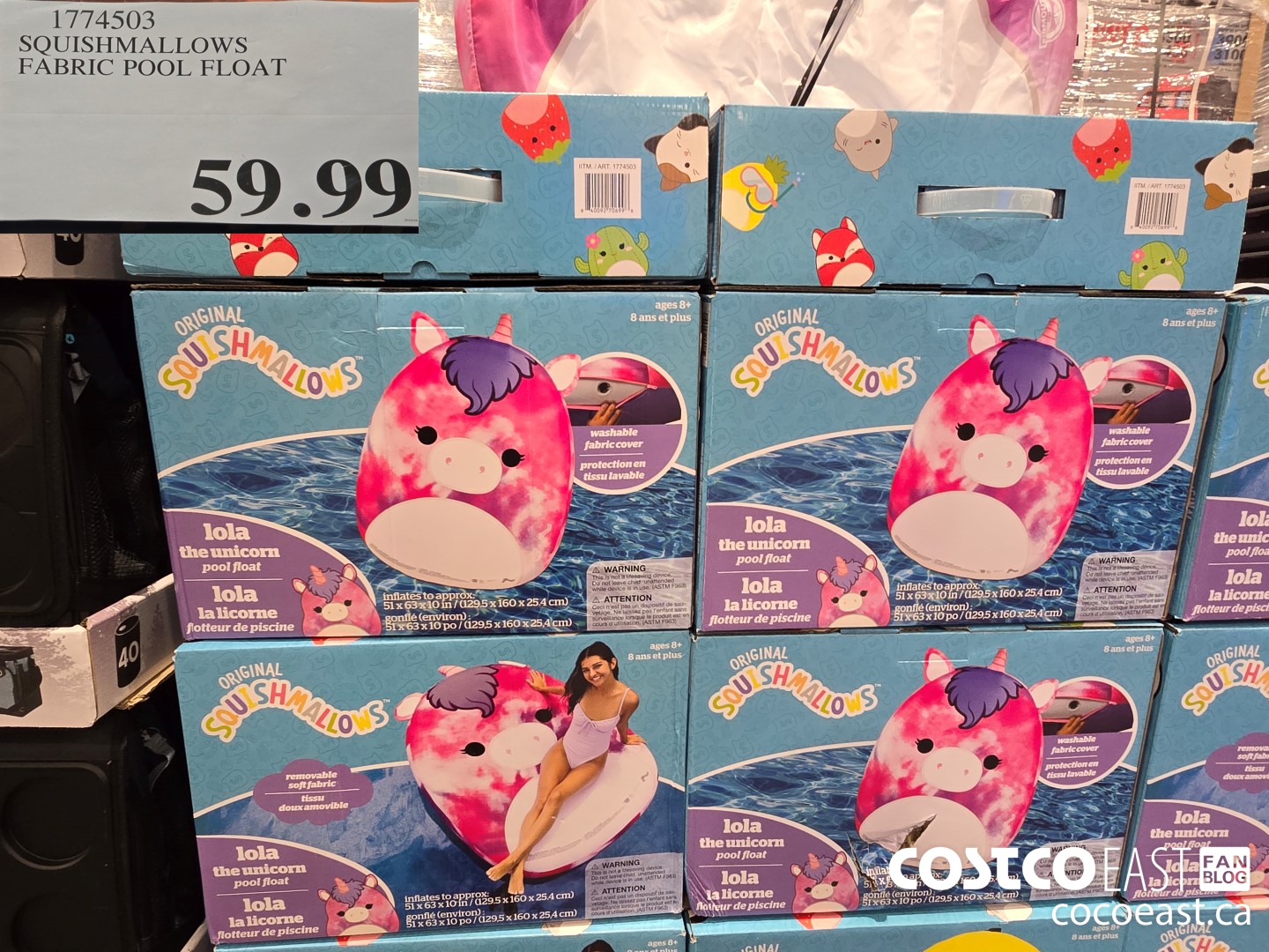 1774503 SQUISHMALLOWS FABRIC POOL FLOAT $59.99