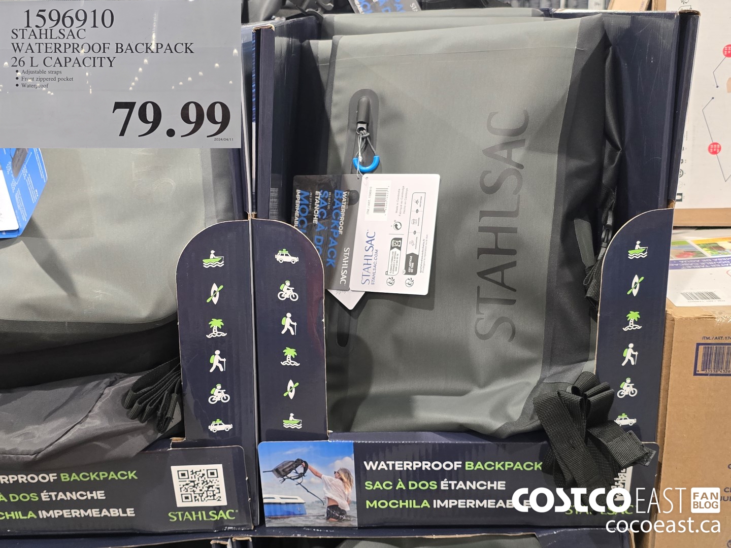 1596910 STAHLSAC WATERPROOF BACKPACK 26 L CAPACITY $79.99