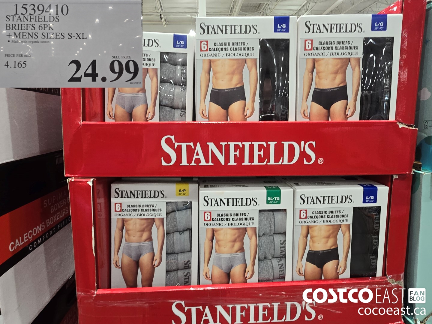 1539410 STANFIELDS BRIEFS 6PK +MENS SIZES S-XL $24.99