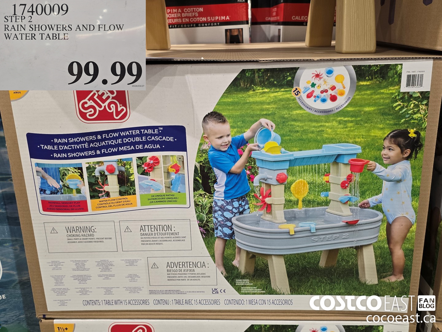 1740009 STEP 2 RAIN SHOWERS AND FLOW WATER TABLE $99.99