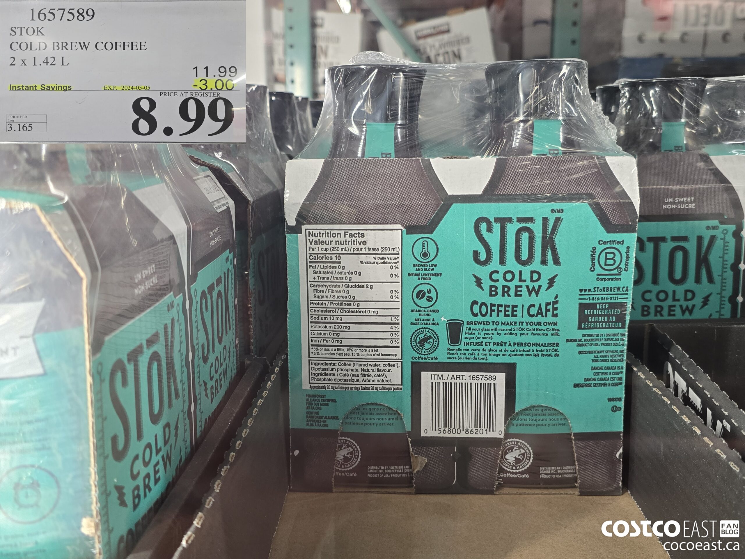 1657589 STOK COLD BREW COFFEE 2 x 1.42L ($3.00 INSTANT SAVINGS EXPIRES ON 2024-05-05) $8.99