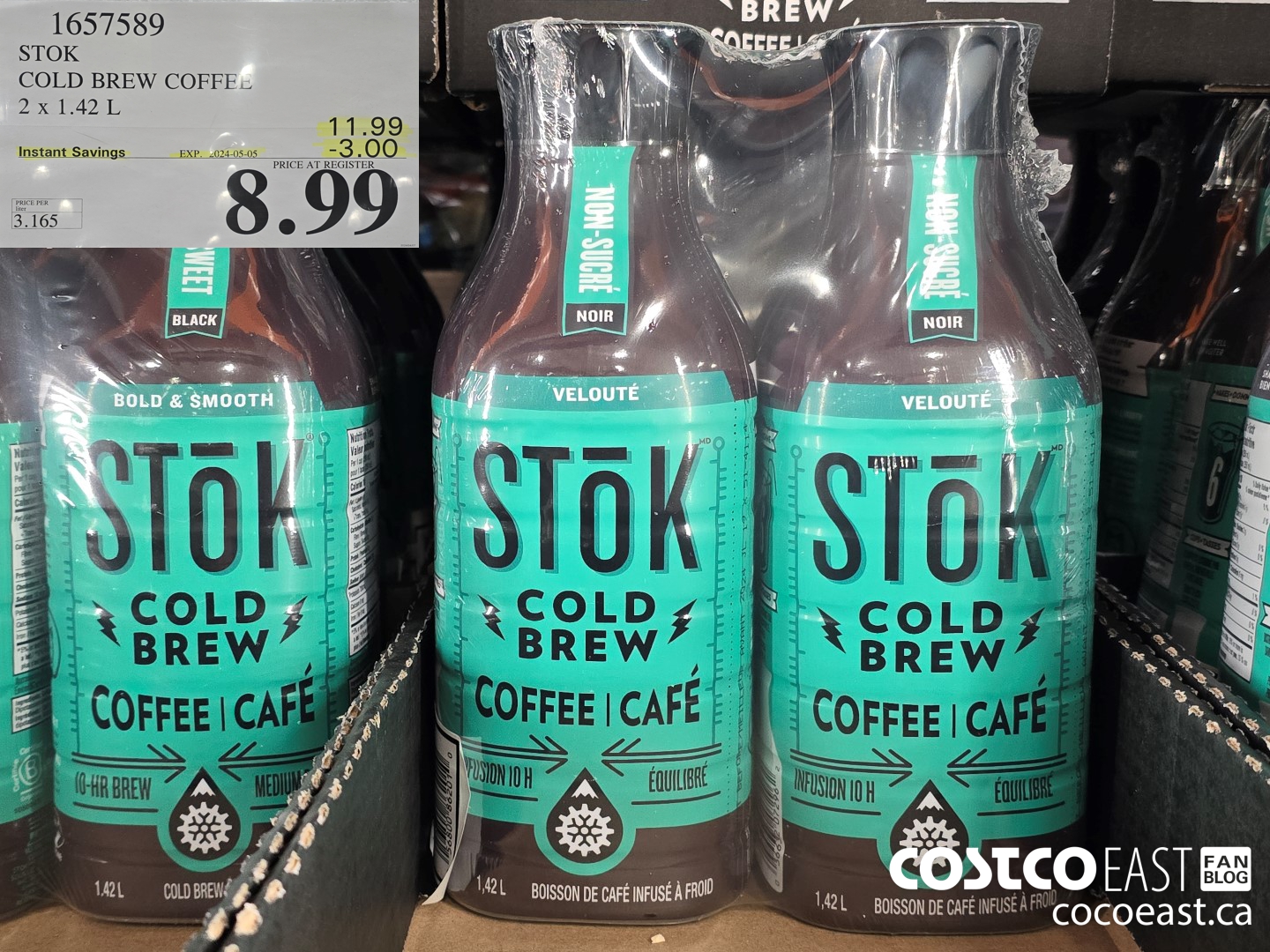 1657589 STOK COLD BREW COFFEE 2 x 1.42L ($3.00 INSTANT SAVINGS EXPIRES ON 2024-05-05) $8.99