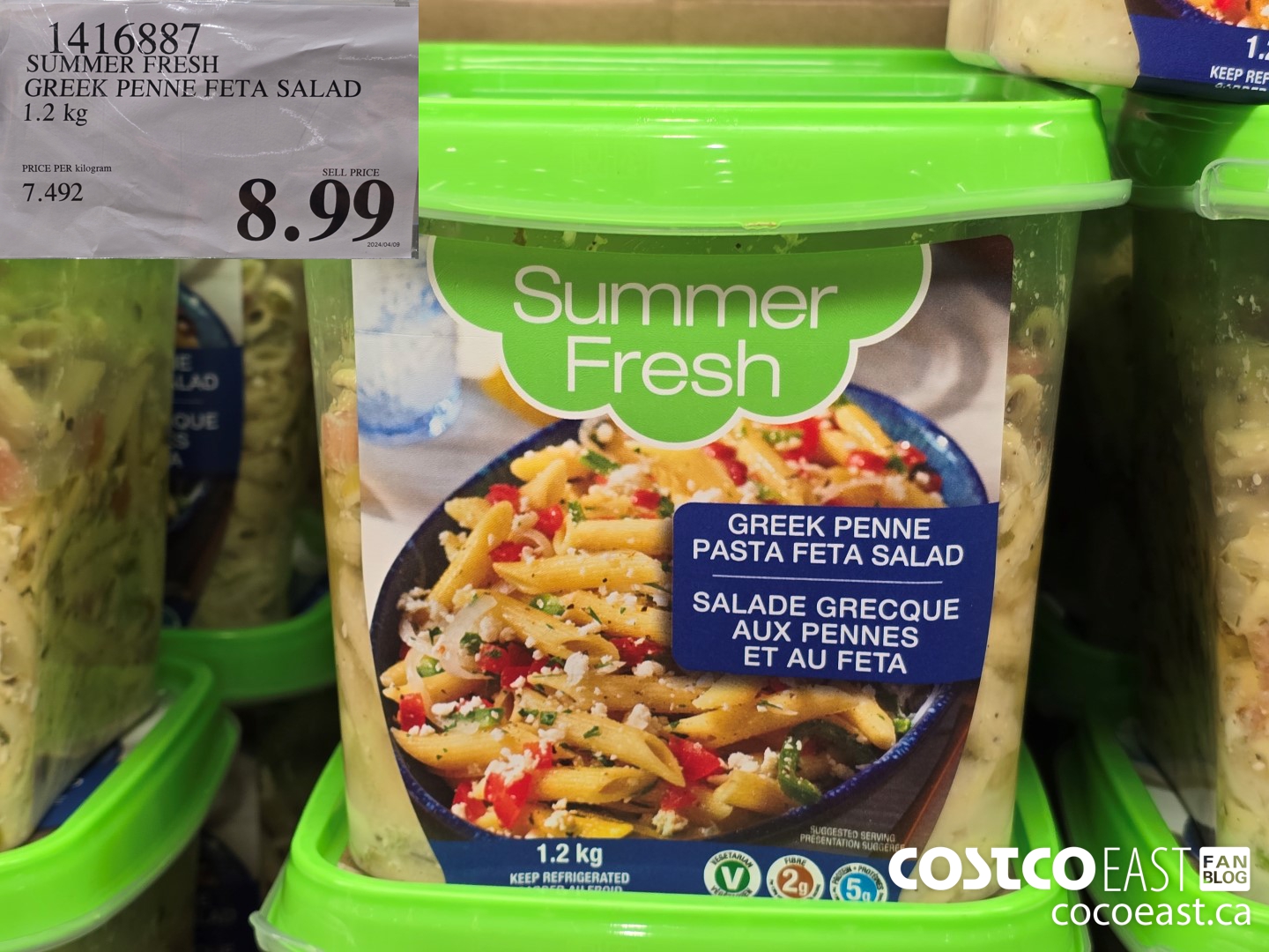 1416887 SUMMER FRESH GREEK PENNE FETA SALAD 1.2 KG $8.99